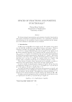 Spaces of Fractions and Positive Functionals.