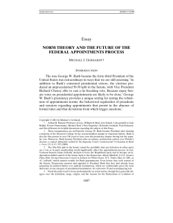 Norm Theory and the Future of the Federal Appointments Process