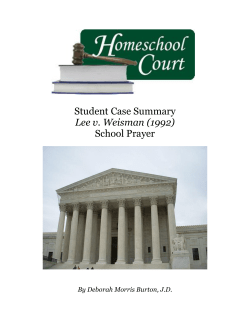 Student Case Summary Lee v. Weisman (1992