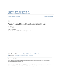 Agency, Equality, and Antidiscrimination Law