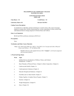 PHED 1100 Concepts of Wellness - Pellissippi State Community