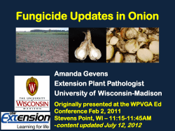 Fungicide Updates in Onion - Department of Plant Pathology