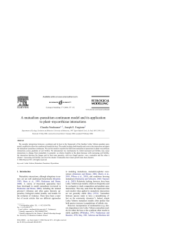 A mutualism--parasitism continuum model and its application to