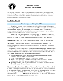 CANDLE LABELING Key Laws and Standards