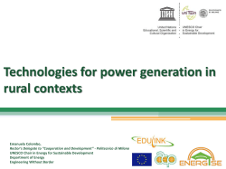 Technologies for power generation in rural contexts