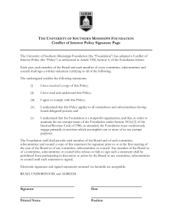 Conflict of Interest Policy Signature Page