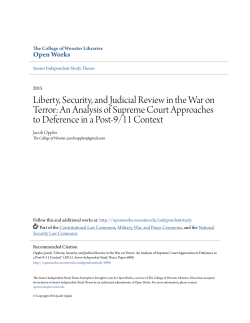 Liberty, Security, and Judicial Review in the War on