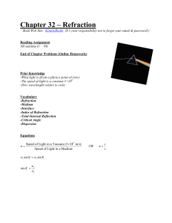 Chapter 32 &ndash; Refraction