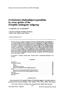Evolutionary relationships to parasitism by seven