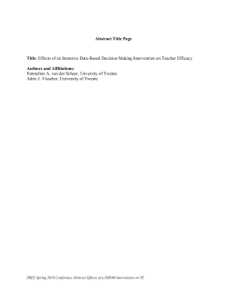 Abstract - Society for Research on Educational Effectiveness