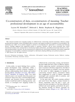 Co-constructors of data, co-constructors of meaning: Teacher