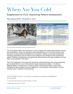 ITLS Supplement &ndash; Hypothermia and Trauma