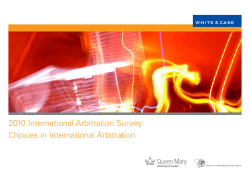 2010 International Arbitration Survey: Choices in International