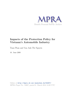 Impacts of the Protection Policy for Vietnam`s Automobile Industry