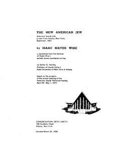 THE NEW AMERICAN JEW by ISAAC MAYER WISE