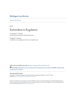Rationalism in Regulation - University of Michigan Law School