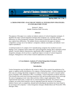 A Cross-Industry Analysis Of Vertical Integration Strategies