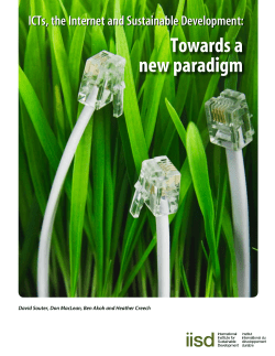 ICTs, the Internet and Sustainable Development