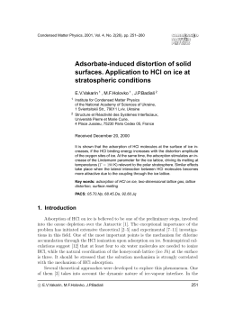 Adsorbate-induced distortion of solid surfaces. Application to HCl on