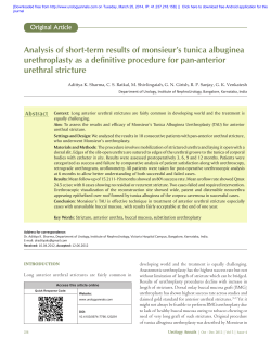 Analysis of short‑term results of monsieur`s tunica albuginea