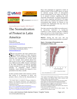 The Normalization of Protest in Latin America1