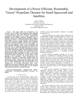 Development of a Power Efficient, Restartable, "Green" Propellant