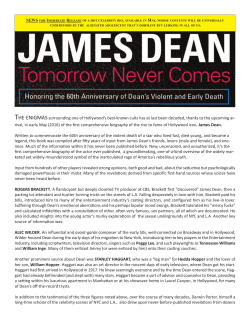 Press release announcing the new James Dean book.