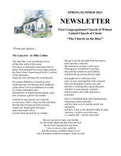 NEWSLETTER - First Congregational Church of Wilmot