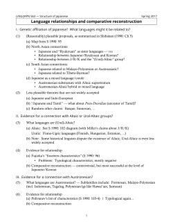 Language relationships and comparative reconstruction