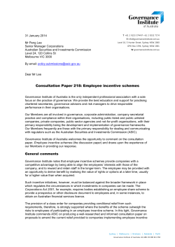 Employee incentive schemes - Governance Institute of Australia