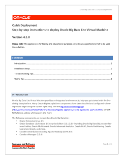 by-‐step instructions to deploy Oracle Big Data Lite Vir