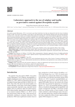 Laboratory approach to the use of sulphur and kaolin as preventive