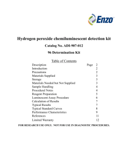 Hydrogen peroxide chemiluminescent detection kit