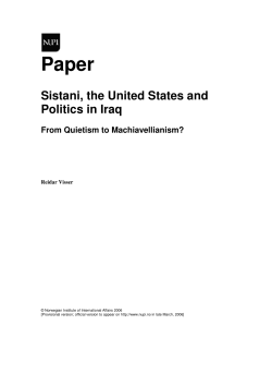 Sistani and Politics in Iraq: The Quietism Thesis Re