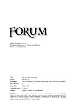 Autumn 2010 - FORUM: University of Edinburgh Postgraduate Journal