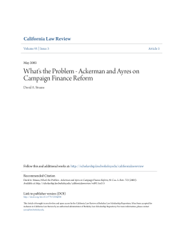 Ackerman and Ayres on Campaign Finance Reform