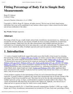 Fitting Percentage of Body Fat to Simple Body