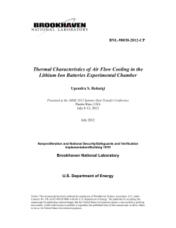 Thermal Characteristics of Air Flow Cooling in the Lithium