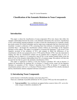 Ling 181 Lexical Semantics - University of California, Berkeley