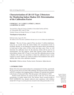 Characterization of LR-115 Type 2 Detectors for Monitoring Indoor