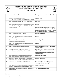 th Grade Questions - Harrisburg South Middle School