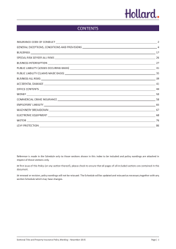 CONTENTS - Garden Route Insurance Brokers