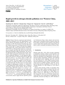 Rapid growth in nitrogen dioxide pollution over Western China