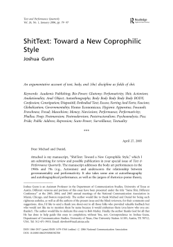 ShitText: Toward a New Coprophilic Style