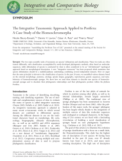 The Integrative Taxonomic Approach Applied to Porifera: A Case