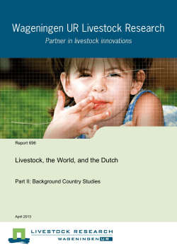 Livestock, the World, and the Dutch - Wageningen UR E-depot