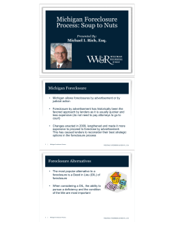 Michigan Foreclosure Process: Soup to Nuts