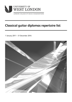 Classical Guitar Diploma Repertoire List