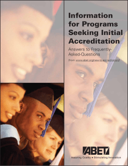 Information for Programs Seeking Initial Accreditation