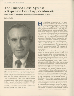 Judge Parker`s "New South" - Duke Law Scholarship Repository